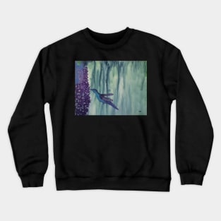 Midday Flight oil and watercolor painting by tabitha kremesec Crewneck Sweatshirt